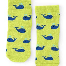 Cute Walk by Babyhug Anti Bacterial Ankle Length Socks Whale Design Pack Of 3 - Multicolour image 4
