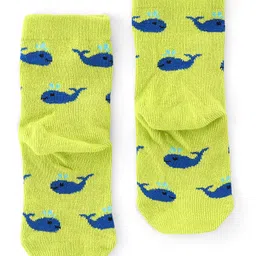Cute Walk by Babyhug Anti Bacterial Ankle Length Socks Whale Design Pack Of 3 - Multicolour image 5