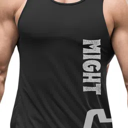 3Colors Printed InnerwearVests VEST-NCUT-MIGHT-BLK_M image 2