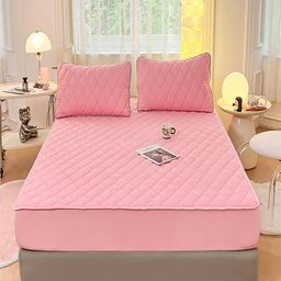 JC HOME Pink 150 TC Queen Bedsheet Set 2 m x 1.5 m-picture-18