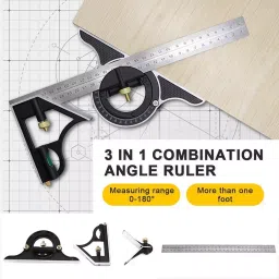 uptodateprouducts Adjustable Combination Ruler 3-in-1 Stainless Steel 300 mm Length image 4