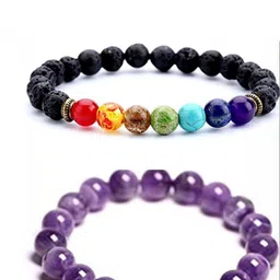 ARDLOR Set Of 2 Artificial Beaded Elasticated Bracelets-image-43