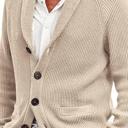 Mast & Harbour Men Shawl Collar Ribbed Cardigan image 2