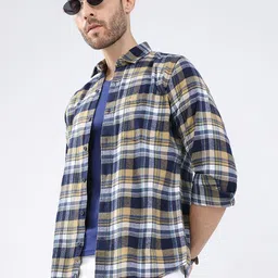 Monte Carlo Checked Spread Collar Cotton Casual Shirt image 2