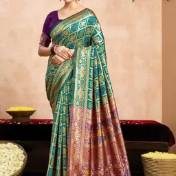 KALINI Woven Design Zari Silk Blend Designer Banarasi Saree-picture-24