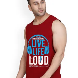 SLOWLORIS Pack Of 2 Printed Cotton Bio-Wash Innerwear Gym Vests image 5