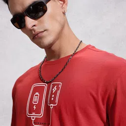 WROGN Graphic Printed Drop-Shoulder Sleeves Pure Cotton T-shirt image 5