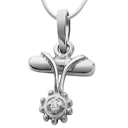 Surat Diamond Jewellery Real Diamond & Sterling Silver Pendant-picture-11