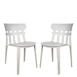 Rose Aux ‎Plastic ‎Mid Back Cafe Plastic Dining Chair with Backrest for Restaurant Grey (Set of 2)-picture-10