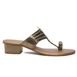 ERIDANI Embellished Ethnic Block Sandals image 4