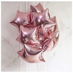 Bubble Trouble Star Shape Foil Balloons Pack of 5 - Rosegold-picture-40