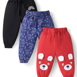 Doodle Poodle Single Jersey Knit Full Length Lounge Pants With Animal Print & Applique - Red Blue & Black-picture-21