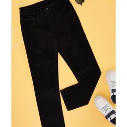 Pantaloons Junior Cotton Spandex Solid Trousers - Black-picture-39