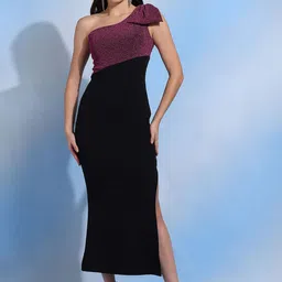 DODO & MOA Women Colourblocked Sheath Midi Dress-picture-23