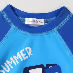 Mark & Mia Half Raglan Sleeves Two Piece Swimsuit with Shark Print - Blue image 3