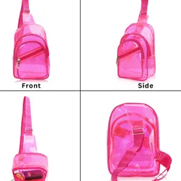Echo Boomers Transparent Crossbody Backpack-Pink image 3