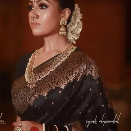 CaniBani Woven Design Zari Silk Blend Banarasi Saree image 5