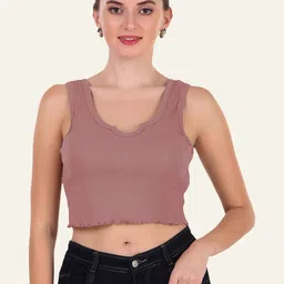 KIK33 Women Round Neck Sleeveless Ribbed Tank Crop Top-picture-26