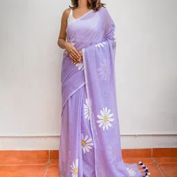 VILLAGIUS Floral Pure Cotton Ready to Wear Saree-picture-33