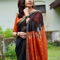 Moda Rapido Woven Design Silk Blend Banarasi Saree image 4