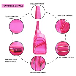 Echo Boomers Transparent Crossbody Backpack-Pink image 4