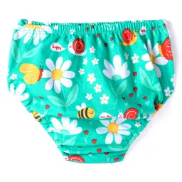 Babyhug Single Jersey Knit Full Sleeves Floral Printed Frock With Bloomer - Sea Green image 5