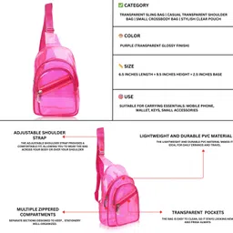 Echo Boomers Transparent Crossbody Backpack-Pink image 5