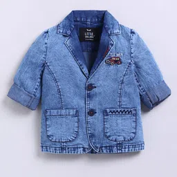 LITTLE COLLARS Boys Embroidered Short Sleeves Pure Cotton T-shirt With Trousers & Jacket image 3