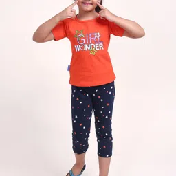 Colourspop Girls Printed Pure Cotton Top With Capris-picture-40