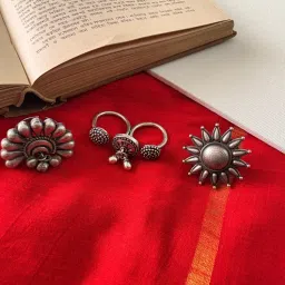 Niska Silver Ishani Bold Rings (Pack of 3)-image-88