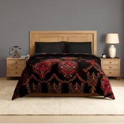 SPACES Kashida 100% Cotton Floral Print Double Quilt - Red-image-3