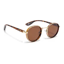 Voyage Unisex Round Polarized Sunglasses Brown Lens with Golden & Brown Frame (PMG6676) (56)-picture-14