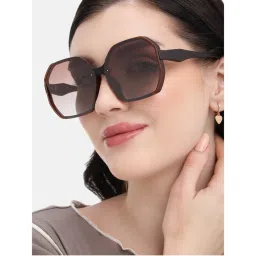 Carlton London Brown Toned with Lens Polarised Oversized Sunglasses (CLSW476)-picture-33