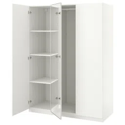 ikea pax / forsand/åheim Wardrobe combination, white/mirror glass, 150x60x201 cm-picture-11