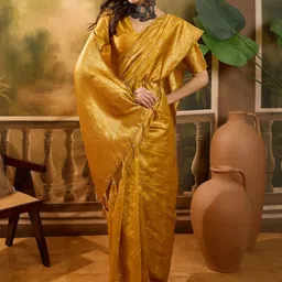 Desi Fusion Paisley Zari Pure Cotton Handloom Saree-image-16