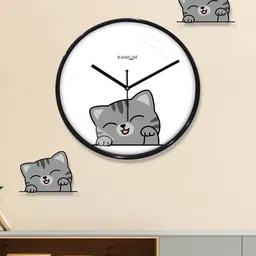 RANDOM Black Silent Clock Round Battery Analogue Wall Clock-picture-19