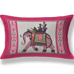 MILAAV Pink Ethnic Motifs 144 TC Single Bedsheet with 1 Pillow Covers image 3