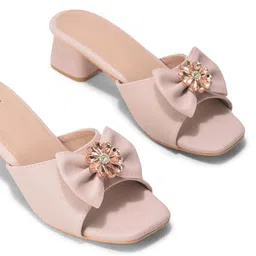 KALINI PU Party Block Mules with Bows image 3