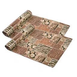 Kuber Industries Brown & Beige 2 Pieces Water Resistant Shelf Liner Organisers image 2