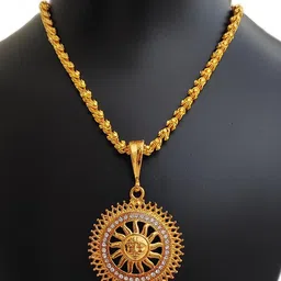 Jemeefly Gold-Plated Circular Pendants with Chains-picture-35