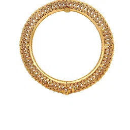 House of Pataudi Set Of 2 Gold Plated Textured Bangles image 4