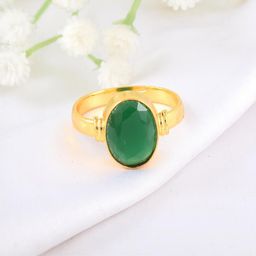 missmister Goldplated Natural Panna Emerald Rashi ratna Astrology Fingerring Men Jewellery Women-picture-13