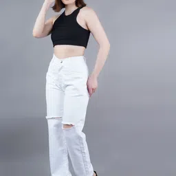 Moda Rapido Men Classic Regular Fit Mid-Rise Slash Knee Stretchable Coloured Jeans image 3