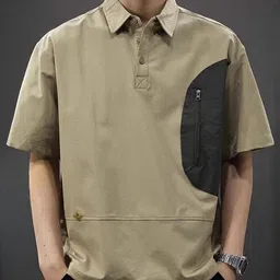 StyleCast x Revolte Men Solid Polo Collar Relaxed Fit T-shirt-picture-15