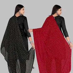 Kemza Pack Of 2 Foil Print Dupatta image 3