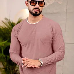 MaverIQ Men Regular Fit Textured Self Design Round Neck Full Sleeve T-shirt-picture-14