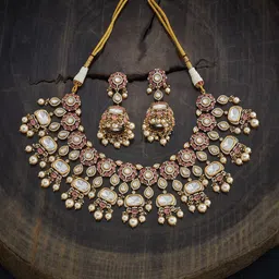Kushal's Fashion Jewellery Victorian-Plated Kundan & Cubic Zirconia-Studded Jewellery Set image 1