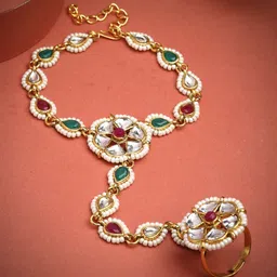 PANASH Women Gold-Plated Ring Bracelet-picture-11