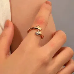 TheVineGirl Gold Plated Hug Shaped Finger Ring image 2