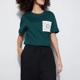 Fame Forever by Lifestyle Women Solid Round Neck Regular Fit T-shirt-picture-28